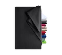 npluseins Lenzuolo â€“ 100% Cotone â€“ in 6 Colori â€“ in 3 Diverse Misure â€“ Senza Elastico, Nero, ca. 240 x 275 cm