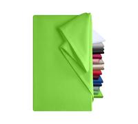 npluseins Lenzuolo con angoli, 100% cotone, disponibile in 9 colori, in 3 diverse misure, asciugamano per la casa senza elastico, ca. 180 x 275 cm, verde mela