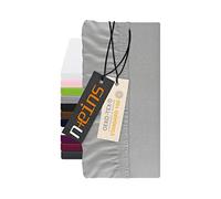 npluseins Lenzuolo con angoli elasticizzati per topper - Lenzuolo con angoli elasticizzati in 100% cotone 1544.2231, ca. 180-200 x 200 cm, argento