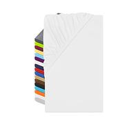 npluseins Lenzuolo con angoli in microfibra - traspirante e adatto a persone allergiche 1519.2192, 180-200 x 200 cm, bianco