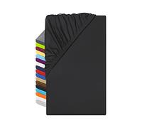 npluseins Lenzuolo con angoli in microfibra - traspirante e adatto a persone allergiche 1519.2192, 200 x 220 cm, nero