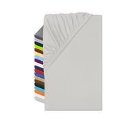 npluseins Lenzuolo con angoli in microfibra - traspirante e adatto a persone allergiche 1519.2192, 80-90 x 190 cm, argento