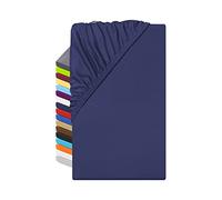 npluseins Lenzuolo con angoli in microfibra - traspirante e adatto per allergici 1519.2192, 140-160 x 200 cm, Navy