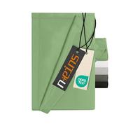 npluseins Lenzuolo senza elastico - Ultrasoft e super morbido - Lenzuolo per letto, camper, campeggio, coperta da viaggio, ultraleggero - lenzuolo 1628.2375, 150 x 250 cm, salvia