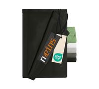 npluseins Lenzuolo senza elastico - Ultrasoft e super morbido - Lenzuolo per letto, camper, campeggio, coperta da viaggio, ultraleggero - lenzuolo 1628.2375, 240 x 275 cm, nero