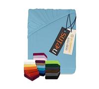 Npluseins - Lenzuolo sotto in jersey 100% cotone, bleu clair, 70 x 140 cm