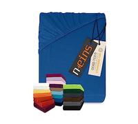 Npluseins - Lenzuolo sotto in jersey 100% cotone, blu royal, 90-100 x 200 cm