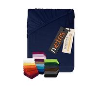 Npluseins - Lenzuolo sotto in jersey 100% cotone, navyblau, 70 x 140 cm