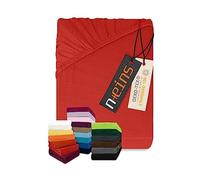 Npluseins - Lenzuolo sotto in jersey 100% cotone, rosso, 70 x 140 cm