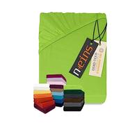 Npluseins - Lenzuolo sotto in jersey 100% cotone, verde mela, 90-100 x 200 cm