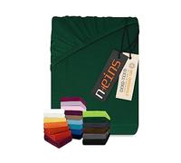 Npluseins - Lenzuolo sotto in jersey 100% cotone, verde scuro, 120 x 200 cm