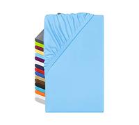 npluseins Microfibra Lenzuolo con angoli elasticizzati - traspirante e adatto per allergici 1519.2192, 140-160 x 200 cm, azzurro chiaro