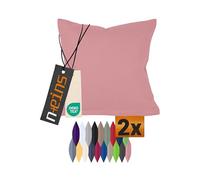 npluseins Set da 2 copricuscini in cotone - Moderna decorazione per la casa in design semplice 317.361, 50 x 50 cm, colore: rosa antico