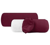 npluseins Set da 2 federe in cotone - jersey - tanti colori 1331.1812, 40 x 15 cm, bordeaux