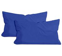 npluseins Set da 2 federe in cotone - jersey - tanti colori 1331.1812, 40 x 60 cm, blu royal