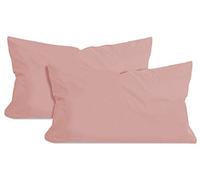 npluseins Set da 2 federe in cotone - jersey - tanti colori 1331.1812, 40 x 60 cm, rosa antico
