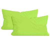 npluseins Set da 2 federe in cotone - jersey - tanti colori 1331.1812, 40 x 60 cm, verde mela