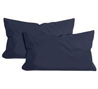 npluseins - Set da due federe per cuscino in jersey di cotone - molte colorazioni 1331.1812, circa 40 x 60 cm, blu navy