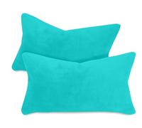 npluseins Set da due fodere per cuscini in Coral-Fleece soffice (2 pezzi) 1257.1667, circa 30 x 50 cm, turchese