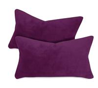 npluseins Set da due fodere per cuscini in Coral-Kuschel-Fleece (2 pezzi) 1257.1667, circa 30 x 50 cm, Uva