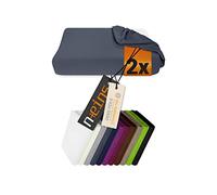 npluseins Set da due fodere per cuscino per il collo Cuscino per la salute 959.1234, S, 30-35 x 45-50 cm, antracite