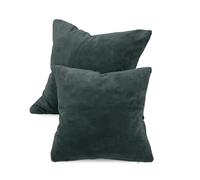 npluseins Set di 2 federe per cuscino in Coral-Kuschel-Fleece (2 pezzi) 1257.1667, circa 40 x 40 cm, antracite