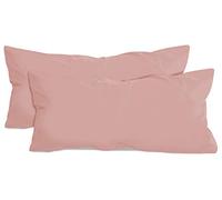 npluseins - Set di 2 federe per cuscino in jersey di cotone - molte colorazioni 1331.1812, circa 40 x 80 cm, Rosa antico