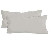 npluseins - Set di 2 federe per cuscino in jersey di cotone - molte colorazioni 1331.1812, circa 40 x 80 cm, Argento