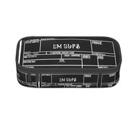 NPOREJKNGF Astuccio classico nero con stampa completa, in tessuto Oxford resistente, multiuso, per scuola, ufficio e viaggi, Nero , Taglia unica, Organizer per borse