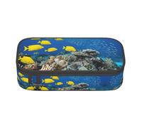 NPOREJKNGF Astuccio colorato a forma di pesce con stampa completa - Custodia multiuso in tessuto Oxford resistente per scuola, ufficio e viaggi, Nero , Taglia unica, Organizer per borse
