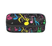 NPOREJKNGF Astuccio colorato con note musicali, con stampa completa, in tessuto Oxford resistente, multiuso, per scuola, ufficio e viaggi, Nero , Taglia unica, Organizer per borse