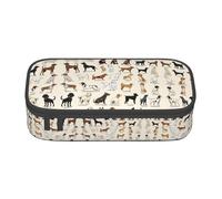 NPOREJKNGF Astuccio con stampa di razza canina, in tessuto Oxford resistente, multiuso, per scuola, ufficio e viaggi, Nero , Taglia unica, Organizer per borse