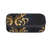 NPOREJKNGF Astuccio dorato con nota musicale con stella caduta lucida con stampa completa - Custodia multiuso in tessuto Oxford resistente per scuola, ufficio e viaggi, Nero , Taglia unica, Organizer