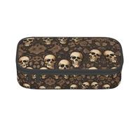 NPOREJKNGF Astuccio in stile gotico con teschio e carta da parati, con stampa completa, in tessuto Oxford resistente, multiuso, per scuola, ufficio e viaggi, Nero , Taglia unica, Organizer per borse