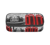 NPOREJKNGF Astuccio per matite a forma di telefono in stile retrò con stampa a Londra, in tessuto Oxford resistente, multiuso, per scuola, ufficio e viaggi, Nero , Taglia unica, Organizer per borse