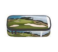 NPOREJKNGF Astuccio per matite con motivo stampato a tema campo da golf, resistente tessuto Oxford, multiuso, per scuola, ufficio e viaggio, Nero , Taglia unica, Organizer per borse