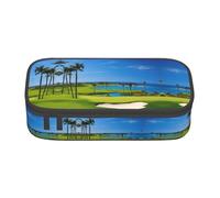 NPOREJKNGF Astuccio per matite con motivo stampato con campo da golf, resistente tessuto Oxford, multiuso, per scuola, ufficio e viaggi, Nero , Taglia unica, Organizer per borse