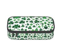NPOREJKNGF Astuccio per matite con motivo stampato "Happy St Patrick's Day", resistente e multiuso, in tessuto Oxford, per scuola, ufficio e viaggio, Nero , Taglia unica, Organizer per borse