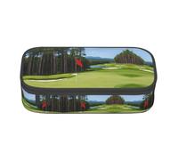 NPOREJKNGF Astuccio per matite da campo da golf, con stampa completa, in tessuto Oxford resistente, multiuso, per scuola, ufficio e viaggi, Nero , Taglia unica, Organizer per borse