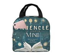 NPOREJKNGF Borsa per il pranzo a tema scienza dei cartoni animati con design Fullprint, borsa termica leggera per la conservazione degli alimenti, tasca frontale 20,3 x 12,7 cm, borsa multiuso per