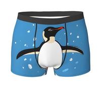 NPOREJKNGF Boxer stampati da uomo con stampa pinguino carino slip comodo multi biancheria intima di allungamento di progettazione del fronte per usura di giorno, Nero , S
