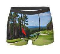 NPOREJKNGF Boxer stampati degli uomini della stampa del prato del campo da golf Slip comodo multi faccia di progettazione della biancheria intima di allungamento per tutto il giorno usura, Nero , L