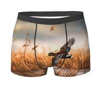 NPOREJKNGF Caccia Volare Anatra Selvaggia Stampa Degli Uomini Stampato Boxer Slip Confortevole Multi Face Design Stretch Biancheria Intima Per Tutto Il Giorno, Nero , L