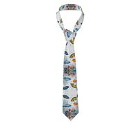 NPOREJKNGF Color Fish In The Sea Cravatta Da Uomo Elegante Stampa Completa Poliestere Cravatta Per Affari, Matrimonio, Festa Da Indossare Tutti I Giorni Per Gli Uomini Per La Festa Del Papà, Natale