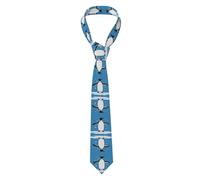 NPOREJKNGF Cravatta da uomo a forma di pinguino, elegante, in poliestere, con stampa completa, per lavoro, matrimonio, festa, uso quotidiano, per la festa del papà, Natale, Capodanno, Nero , Taglia