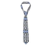 NPOREJKNGF Cravatta da uomo a forma di pinguino, elegante, stampa completa, in poliestere, per affari, matrimoni, feste, uso quotidiano, per la festa del papà, Natale, Capodanno, Nero , Taglia unica