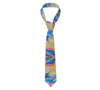 NPOREJKNGF Cravatta da uomo colorata con stampa tie dye, elegante cravatta in poliestere con stampa completa per affari, matrimoni, feste, uso quotidiano per gli uomini per la festa del papà, Natale
