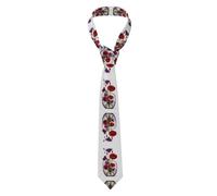 NPOREJKNGF Papavero Fiore Cravatta Uomo Elegante Stampa Completa Poliestere Cravatta Per Affari, Matrimonio, Feste Da Indossare Tutti I Giorni Per Gli Uomini Per La Festa Del, Nero , Taglia unica