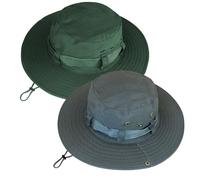NPQQUAN Cappelli da sole per uomini e donne a tesa larga cappello da pescatore UPF 50+ protezione traspirante Boonie cappello da pesca escursionismo, Grigio + verde scuro puro (foro per coda di