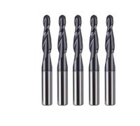 NPQRKJYH 5 pz/lotto 4 6mm Gambo 2 Flauti In Carburo di Tungsteno Solido Cono Sfera Naso CNC Incisione Fresa Fresa for Legno E metallo(5PCS-R0.25-15-D3.175)